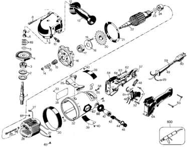 Default Diagram and Parts List for B4052 Type 2 Black and Decker Sander
